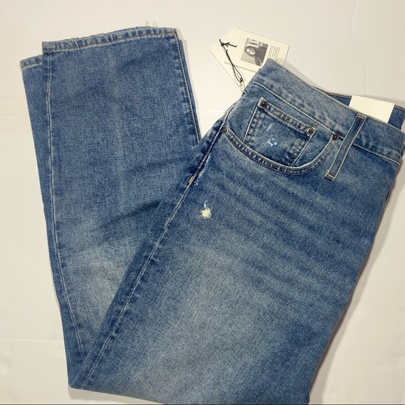 Something Navy High Rise Cigarette Ankle Slightly Distressed Jean NWT Size 18/34 - Picture 2 of 16
